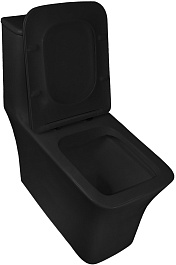 Azario Унитаз-моноблок Gressa AZ-1111MB безободковый с бачком с сиденьем микролифт черный матовый – фотография-6