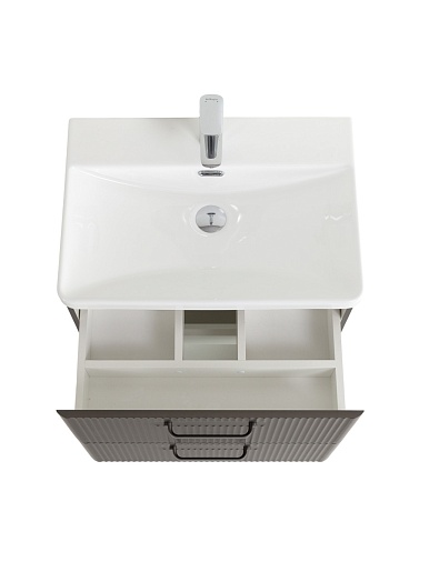 BelBagno Тумба с раковиной Due 50 подвесная Оружейная сталь ручки Матовый тёмный никель – фотография-12