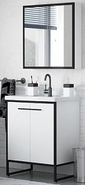 Corozo Мебель для ванной Айрон 60, черный/белый – фотография-1