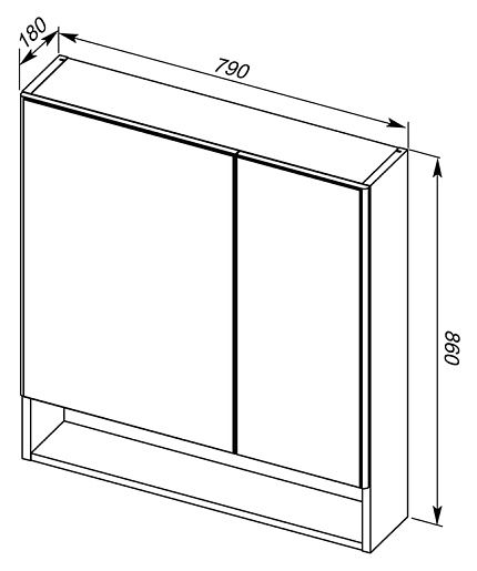 Aquanet Зеркальный шкаф "Виго 80" белый – фотография-2