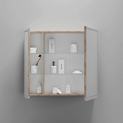 Sancos Зеркало-шкаф Mirror 90 с подсветкой MI90EG дуб галифакс натуральный – фотография-2