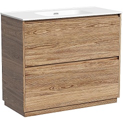 Sancos Тумба с раковиной Libra Floor 100 дуб чарльстон раковина Element 101 CN7003 – фотография-1