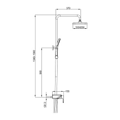 Gappo Душевая стойка G96 G2496-16 черная – фотография-4