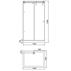 Aquanet  Душевой уголок "Beta 140x80-12" прозрачное стекло – фотография-2