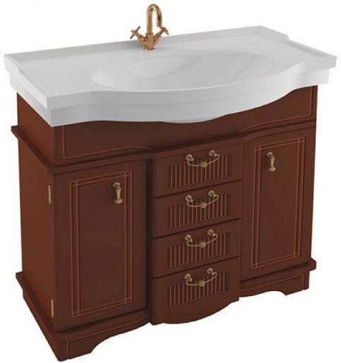 Aquanet Тумба с раковиной "Луис 100" темный орех (172696) – фото-1