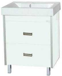 Misty Тумба для умывальника Джулия QVATRO 75 белая – фотография-1