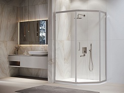 RGW Душевой уголок Passage PA-86S 100x120 профиль хром сатин стекло прозрачное – фотография-2