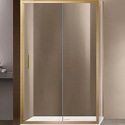 Vincea Душевой уголок Garda 150x80 VSR-1G8015CLG профиль брашированное золото стекло прозрачное – фотография-1