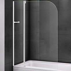 Cezares Шторка на ванну Relax RELAX-V-11-100/140-C-Bi 100 профиль белый стекло прозрачное – фотография-1