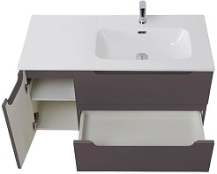 BelBagno Мебель для ванной Etna 100 R подвесная темно-серая матовая – фотография-9