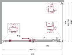 BelBagno Душевой уголок Marino MARINO-2-AH-1-150/80-C-GM 150x80 профиль оружейная сталь текло прозрачное – фотография-10