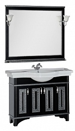 Aquanet Мебель для ванной Валенса 110 черный краколет/серебро (180450) – фотография-1