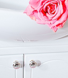 Бриклаер Мебель для ванной Лючия 60 белая, шкафчик – фотография-2