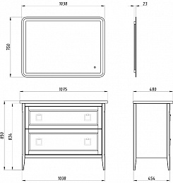 ASB-Woodline Тумба с раковиной Рома 100Н белая – фотография-8