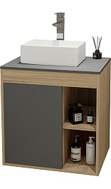 Teymi Тумба с раковиной Nura 60 дуб эврика/графит матовый T60529 раковина T50304 – фотография-1