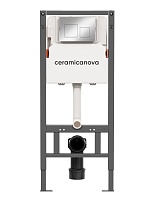Ceramicanova Система инсталляции для унитазов Balance CN121002CH с кнопкой смыва Square хром глянцевый
