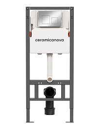Ceramicanova Система инсталляции для унитазов Balance CN121002CH с кнопкой смыва Square хром глянцевый – фотография-1