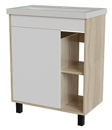 Mixline Тумба с раковиной Милтон 70 дуб сонома/белый – фотография-1