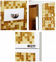 Misty Зеркало для ванной Морена 90 золотая мозаика – фотография-3