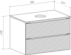 Runo Тумба с раковиной Орлеан 70 Palla подвесная зеленая/дуб натуральный – фотография-10