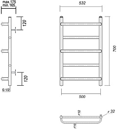 Domoterm Полотенцесушитель Орфей П7 500x700 золото – фотография-3