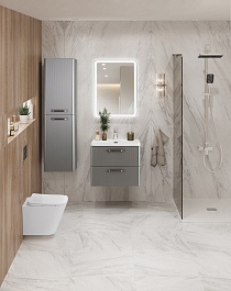 BelBagno Тумба с раковиной Due 50 подвесная Сатин ручки Матовый атласный никель – фотография-6