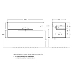 Cezares Тумба под раковину Duet-N 120 подвесная фисташковый софт – фотография-5