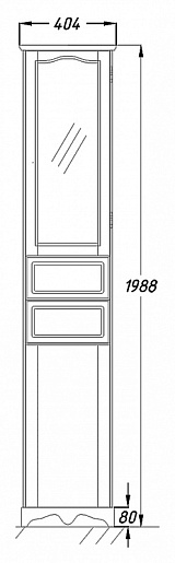Opadiris Шкаф-пенал для ванной "Тибет 40" L с б/к, слоновая кость – картинка-3