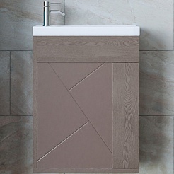 Бриклаер Мебель для ванной Кристалл 40 софт графит/ясень анкор темный – фотография-4