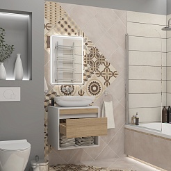 Teymi Тумба с раковиной Ritta 55 Ellie 60 подвесная белый/дуб – фотография-17