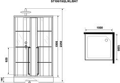 Niagara Душевая кабина Standart 100x100 L черная – фотография-10