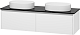 Misty Тумба с раковиной Виста 150 подвесная белая матовая с черной столешницей – фотография-14