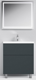 Am.Pm Мебель для ванной Gem 75 графит матовый, напольная, с 2 ящиками – фотография-1