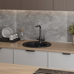 Teymi Мойка кухонная Lina D51 черная матовая – фотография-7