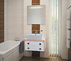 Водолей Мебель для ванной "Сильвия S-40 75" белый/дуб – фотография-4