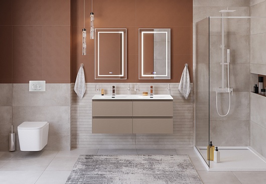BelBagno Тумба с раковиной Kraft 120-2 подвесная Бежевый матовый – фотография-6