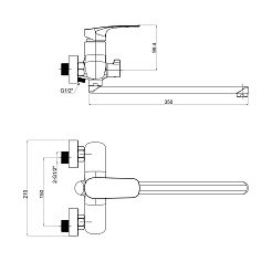 Tokito Смеситель для ванны KOMAKI хром TOK-KOM-1015 – фотография-5