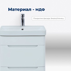 Aquanet Мебель для ванной София 50 2 ящика подвесная белая – фотография-15