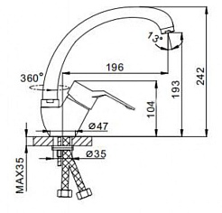 Frap Смеситель для кухни H63 F4163-2 хром – фотография-2