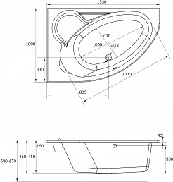 Cersanit Акриловая ванна Kaliope 153x100 R ультра белая – фотография-3