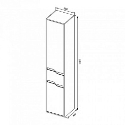Aquanet Пенал для ванной Модена 35 белый – фотография-2