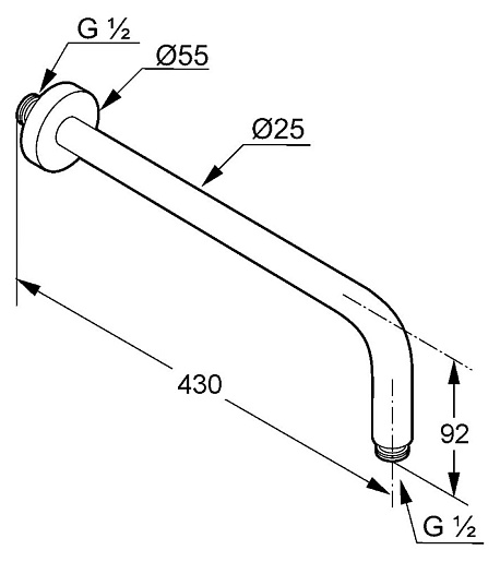Kludi Кронштейн для верхнего душа "A-QA 6651405-00" – фотография-2