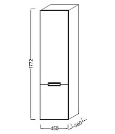 Jacob Delafon Пенал "Reve" ледяной зеленый R – фотография-4