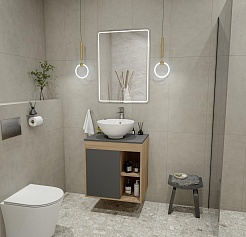 Teymi Тумба с раковиной Nura 60 дуб эврика/графит матовый T60529 раковина T50103 – фотография-2