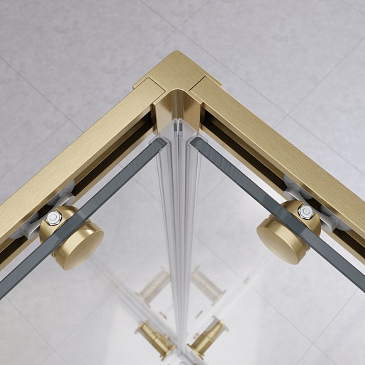 Cezares Душевой уголок Relax 304 RELAX-304-AH-2-120/90-C-BORO 120x90 профиль брашированное золото стекло прозрачное – фотография-6