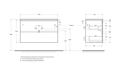 BelBagno Тумба с раковиной Uno 100 подвесная Темно-Серый матовый с раковиной BB-8099-100 – фотография-4