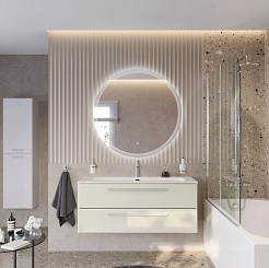 Cezares Тумба с раковиной Eco Cer-N 120 брашированная альпака CZR-8073-120 ручки сатин – фотография-8