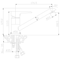 Rossinka Смеситель W35-21 для кухни – фотография-2
