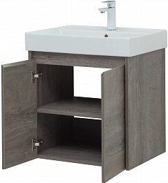 Aquanet Мебель для ванной Nova Lite 60 2 дверцы подвесная дуб рошелье – фотография-10