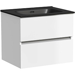 Sancos Тумба с раковиной Urban 60 белый глянец раковина Element 61 CN7001MB – фотография-1